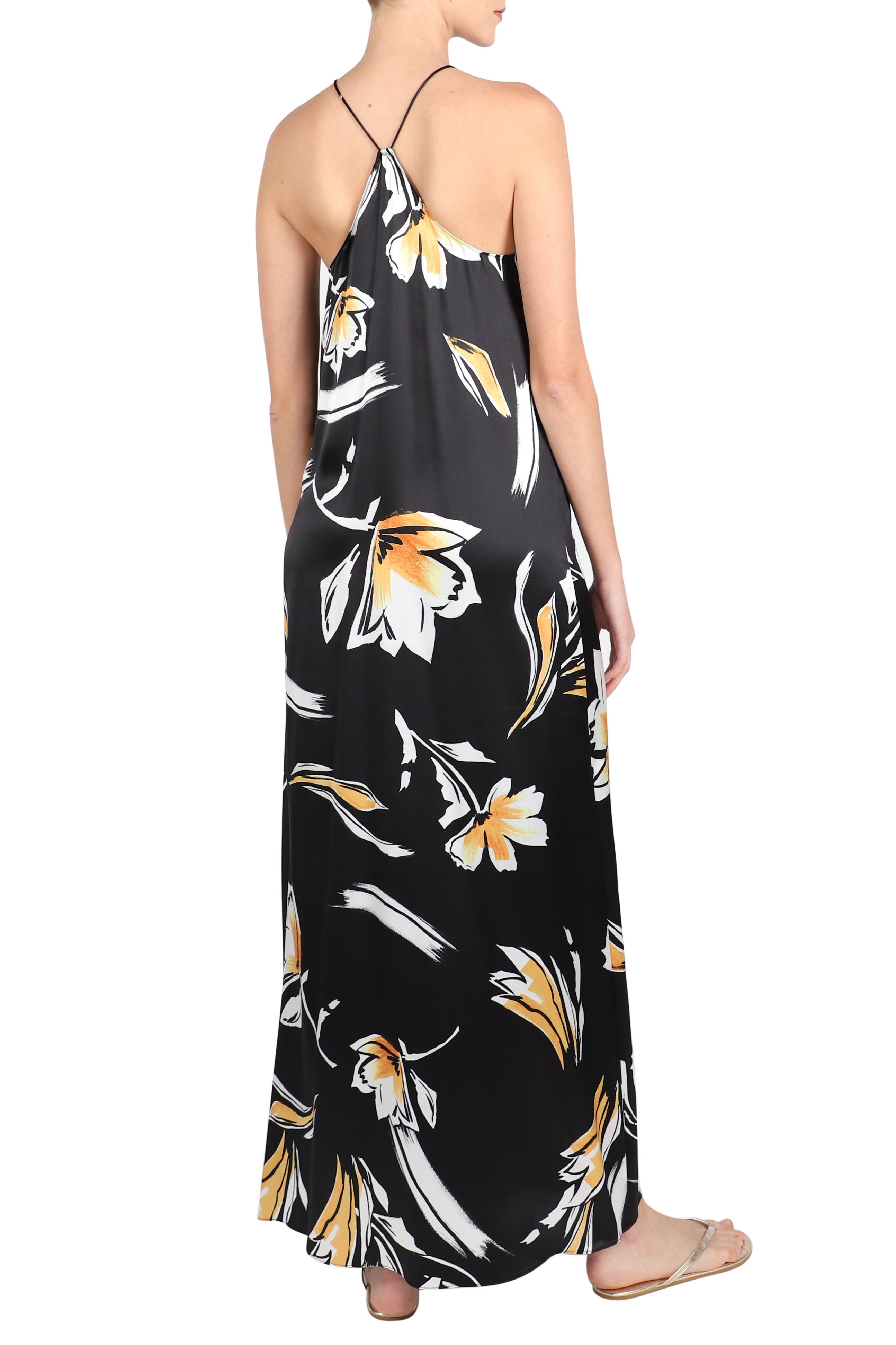 Printed Racer Back Long Dress