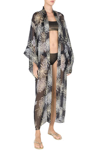 Printed Silk Chiffon Kimono