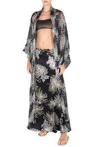 Printed Silk Chiffon Kimono