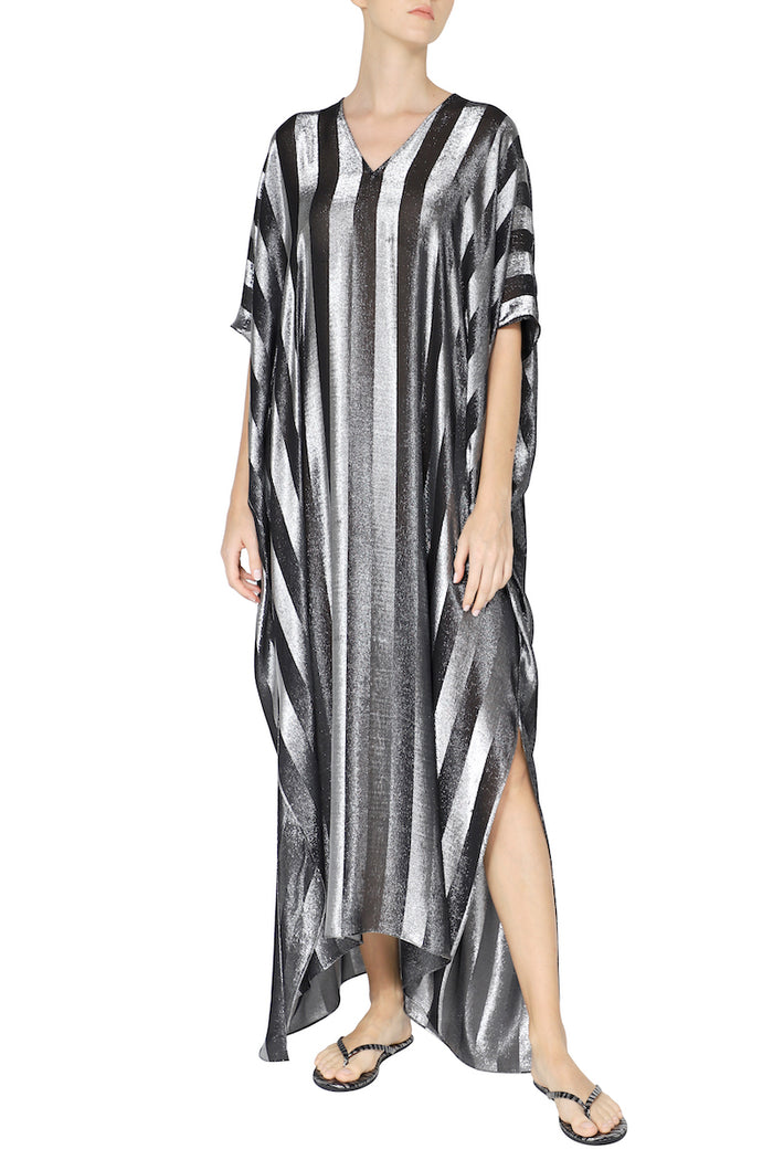 Metallic Stripe Boubou Caftan