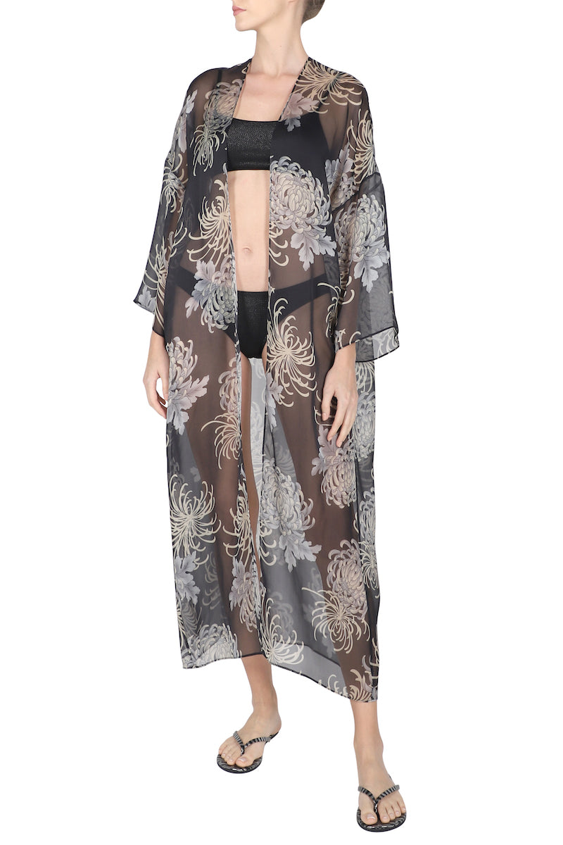 Printed Silk Chiffon Cover Up