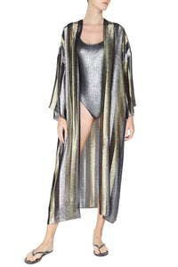 Metallic Stripe Cover Up