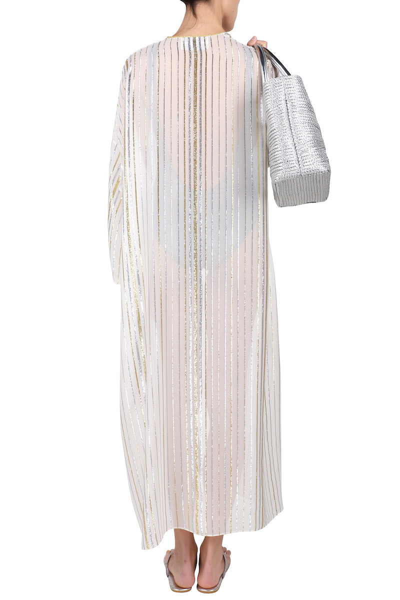 Metallic Stripe Cover Up