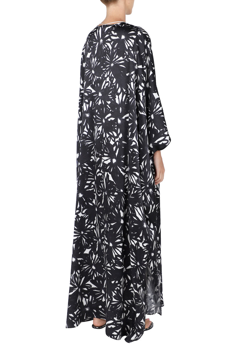 Printed Satin Tassel Boubou Caftan