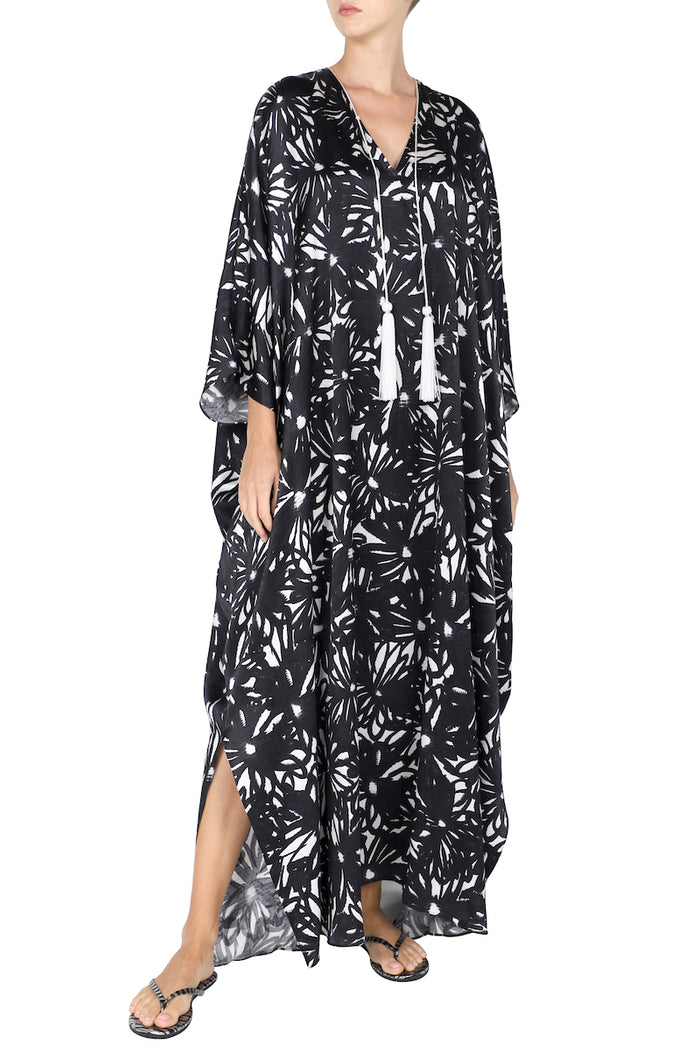 Printed Satin Tassel Boubou Caftan