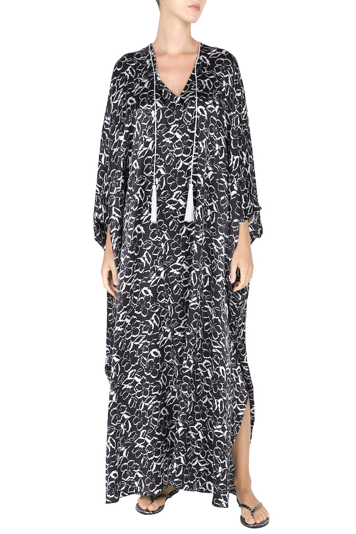 Printed Satin Tassel Boubou Caftan