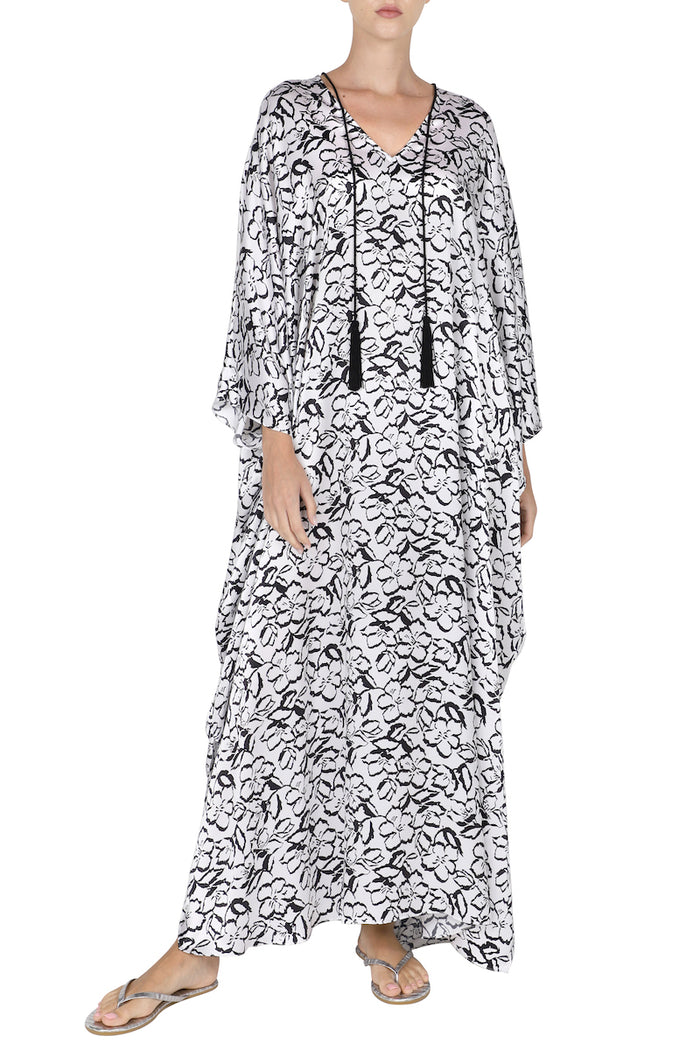 Printed Satin Tassel Boubou Caftan