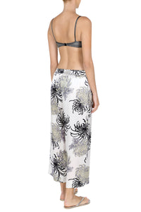 Printed Satin Cropped Pants