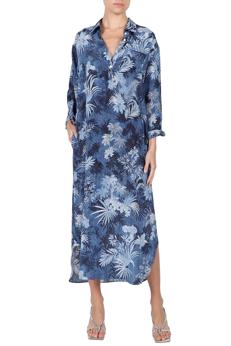 Printed Silk Crêpe de Chine Polo Dress