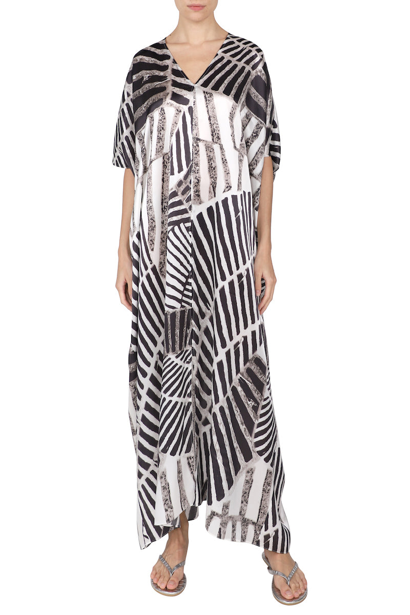 Zebra Palm Boubou Caftan