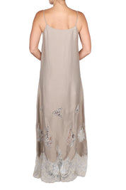 Embroidered Lace Velour Cami Dress