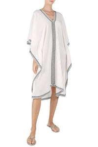 Silk Embroidered Midi Boubou Caftan