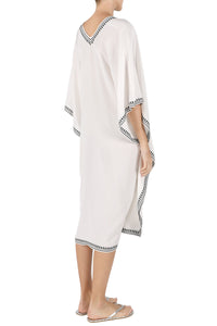 Silk Embroidered Midi Boubou Caftan