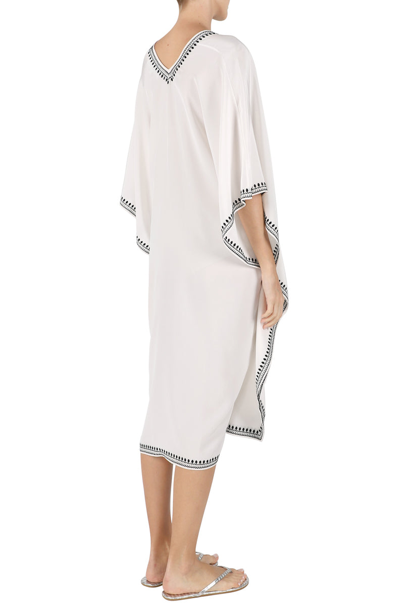 Silk Embroidered Midi Boubou Caftan