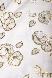 Metallic Camellia Flower Devore Boubou Caftan