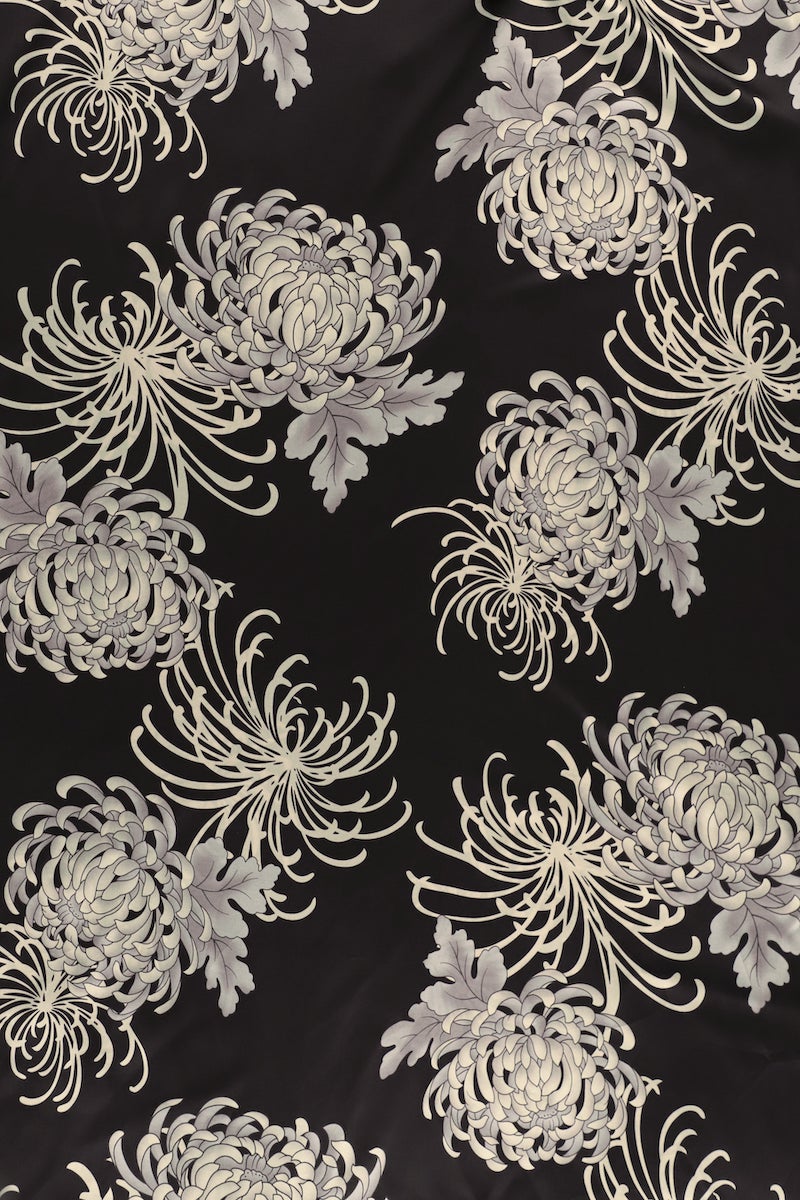 Printed Silk Satin Sweep Skirt