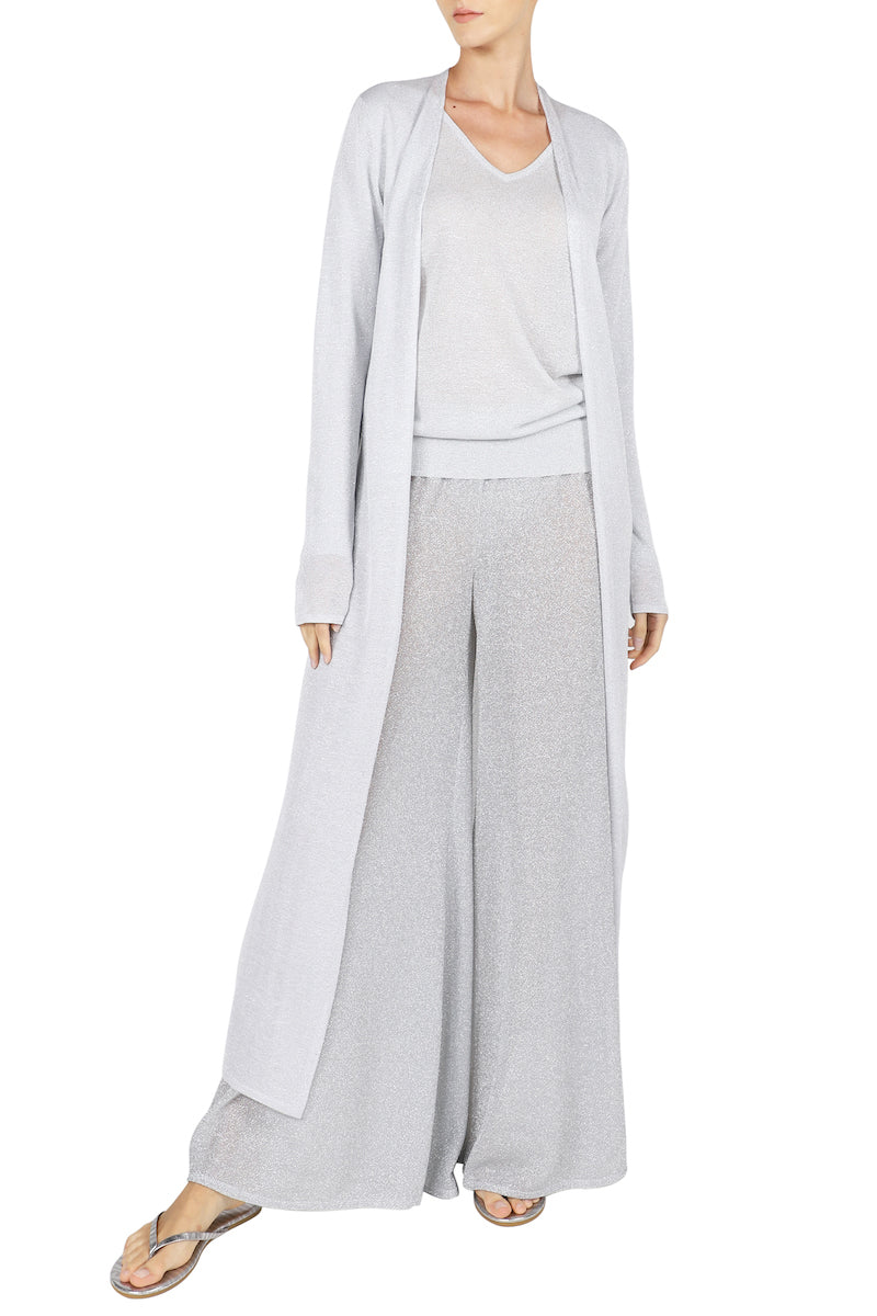 Metallic Knit Cardi Coat