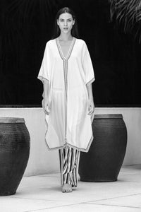 Silk Embroidered Midi Boubou Caftan