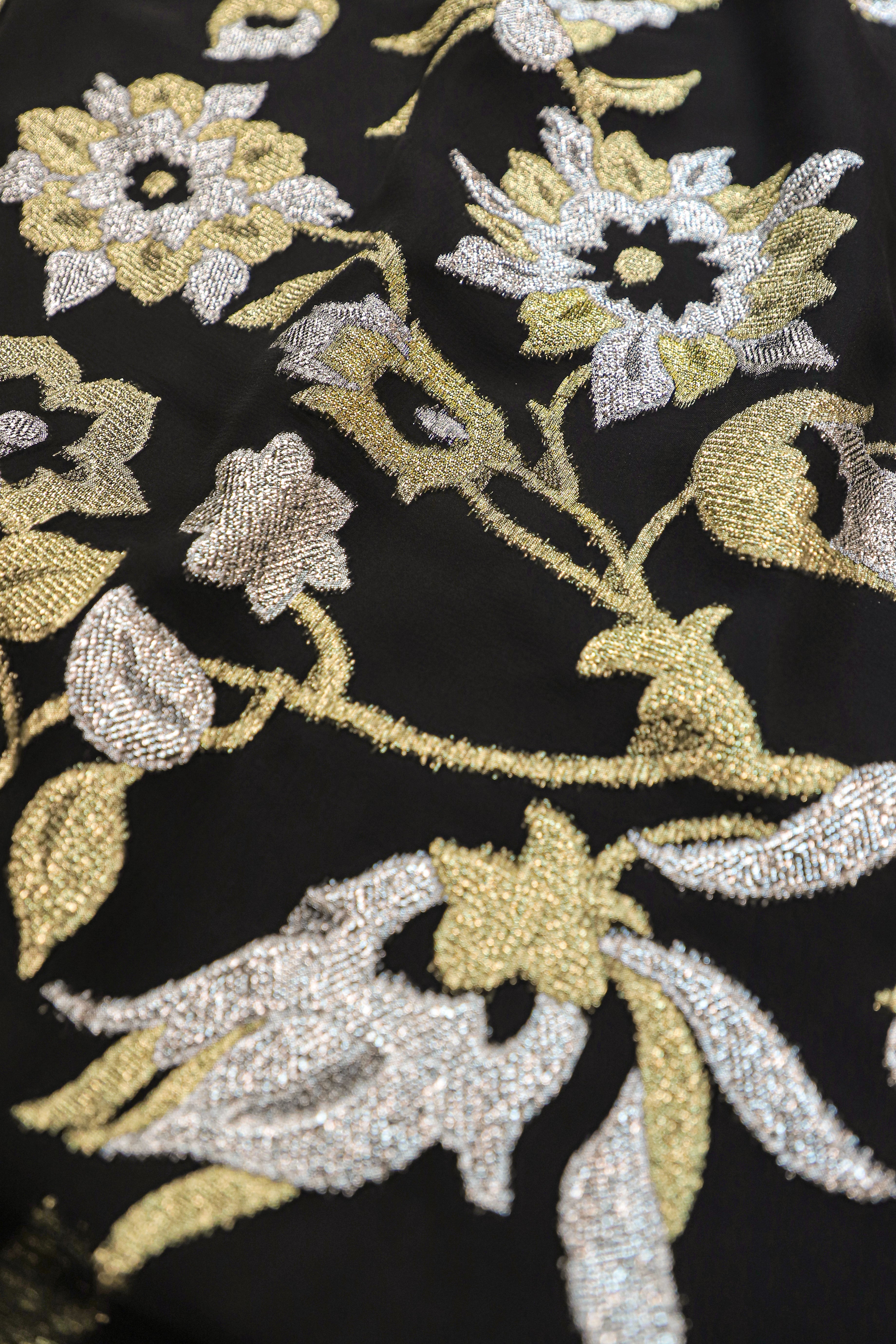 Metallic Floral Bouquet Boubou Caftan