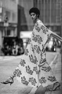 Flower Printed Crepe Boubou Caftan