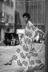 Flower Printed Crepe Boubou Caftan