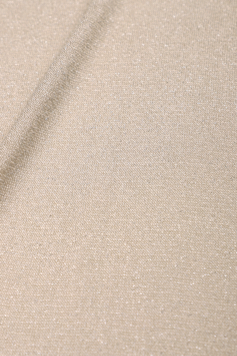Metallic Fine Knit V Neck Sweater