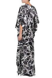 Silk Satin Hibiscus Boubou Caftan