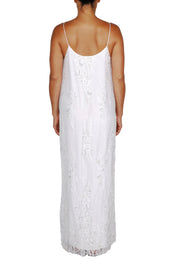 Embellished Pearl Beads Long Lace Cami Dress