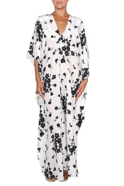 Embroidered Rose Silk Boubou Caftan