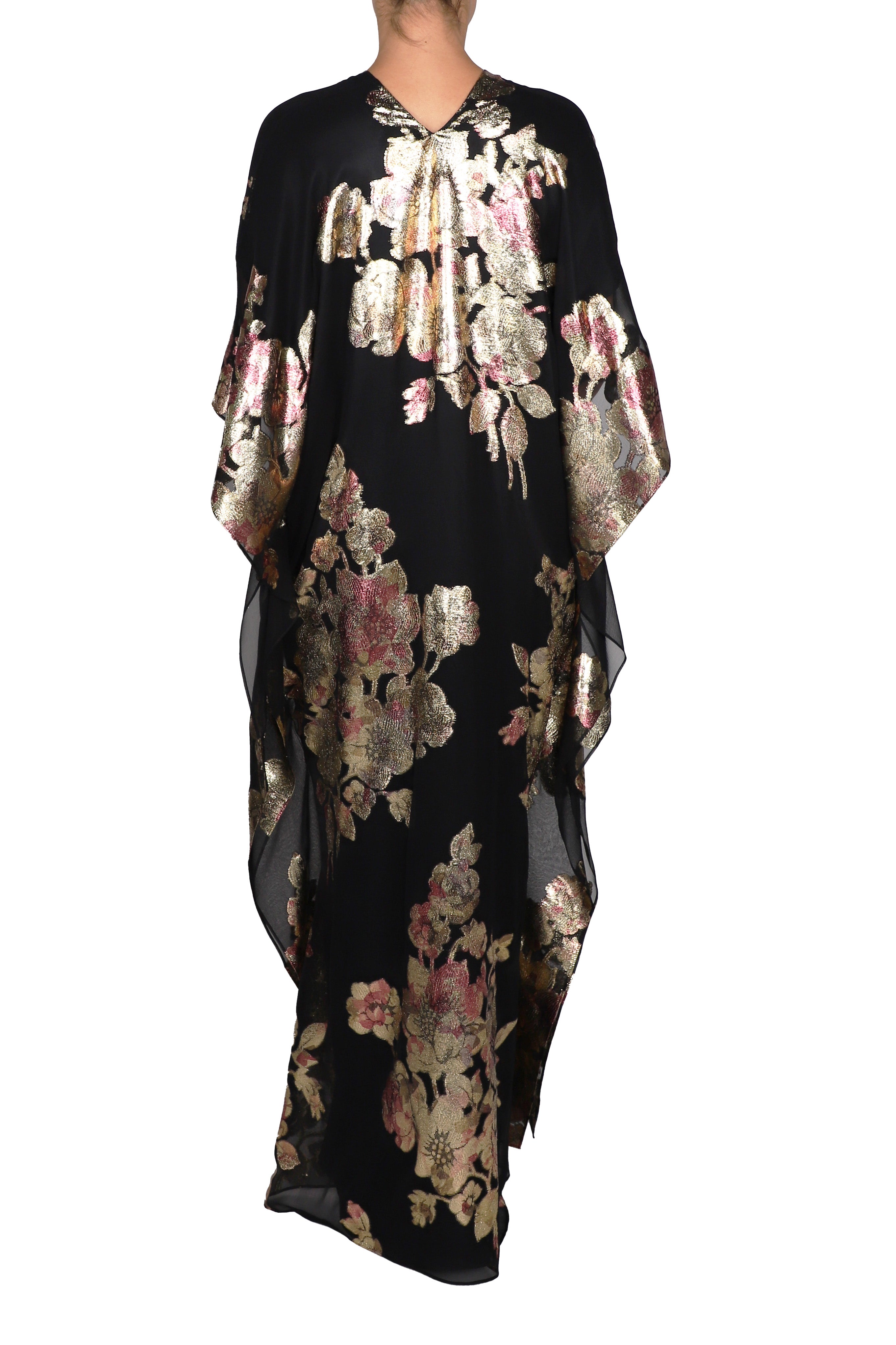 Rose Metallic Overprint Boubou Caftan