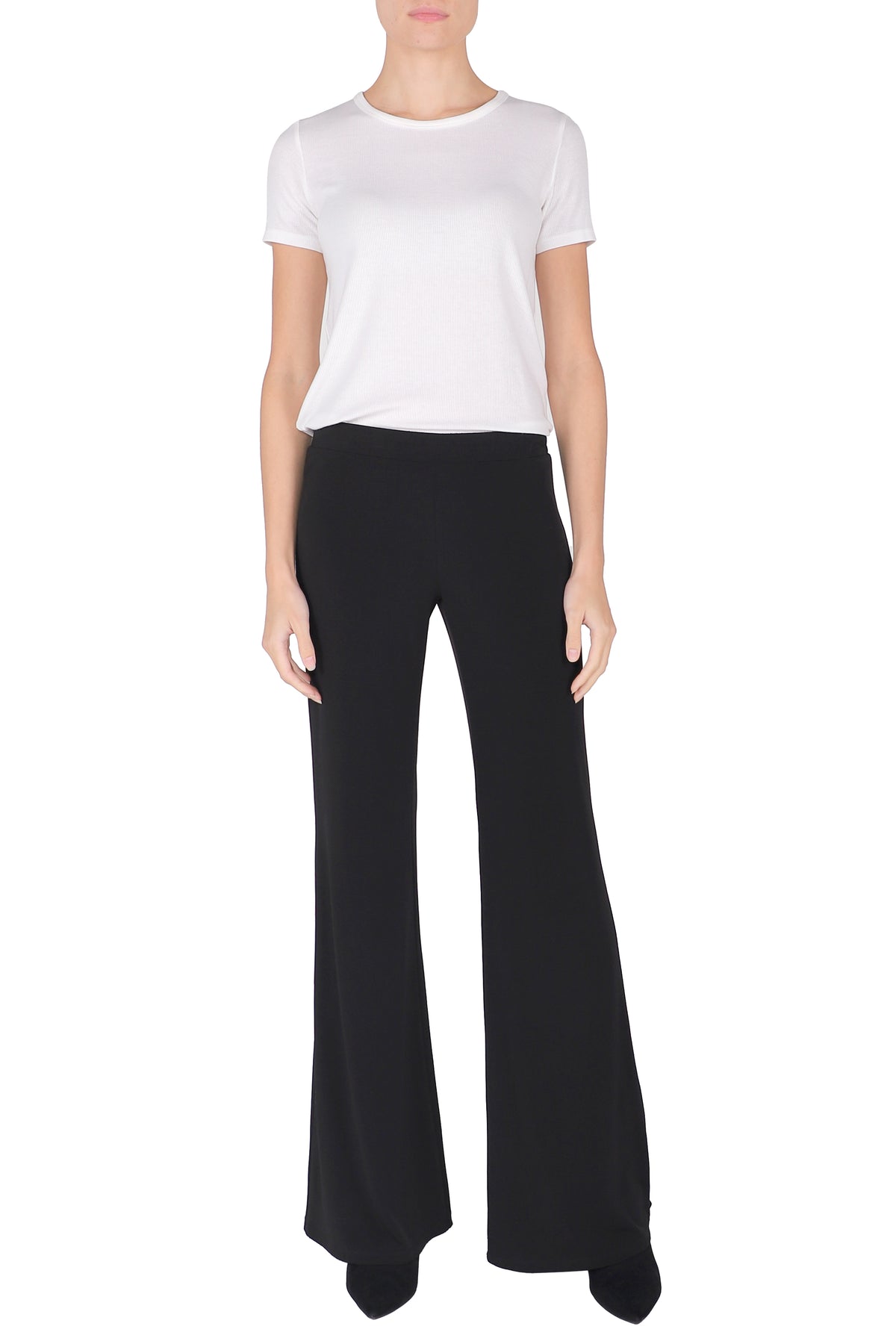 Flared jersey trousers - Black - Ladies