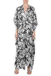 Silk Satin Hibiscus Boubou Caftan