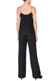 Silk Crepe De Chine Flare Pants