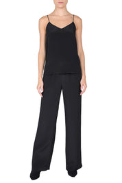 Silk Crepe De Chine Flare Pants