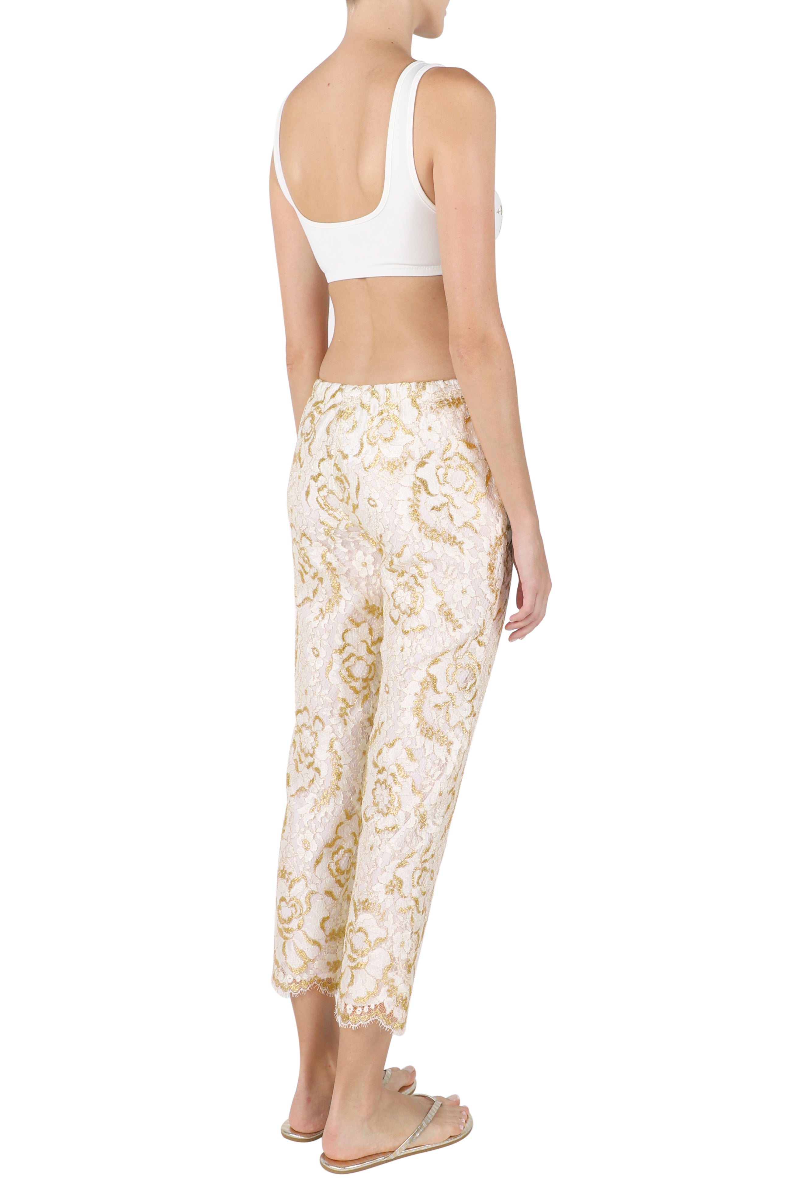 Metallic Lace Pants