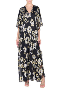 Metallic Floral Bouquet Boubou Caftan