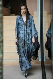 Silver Flower Ombre Boubou Caftan