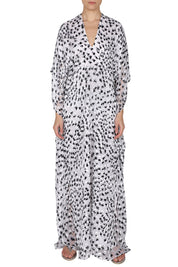 Metallic Little Flower Velour Devore Boubou Caftan