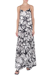 Printed Silk Satin Sun Dress