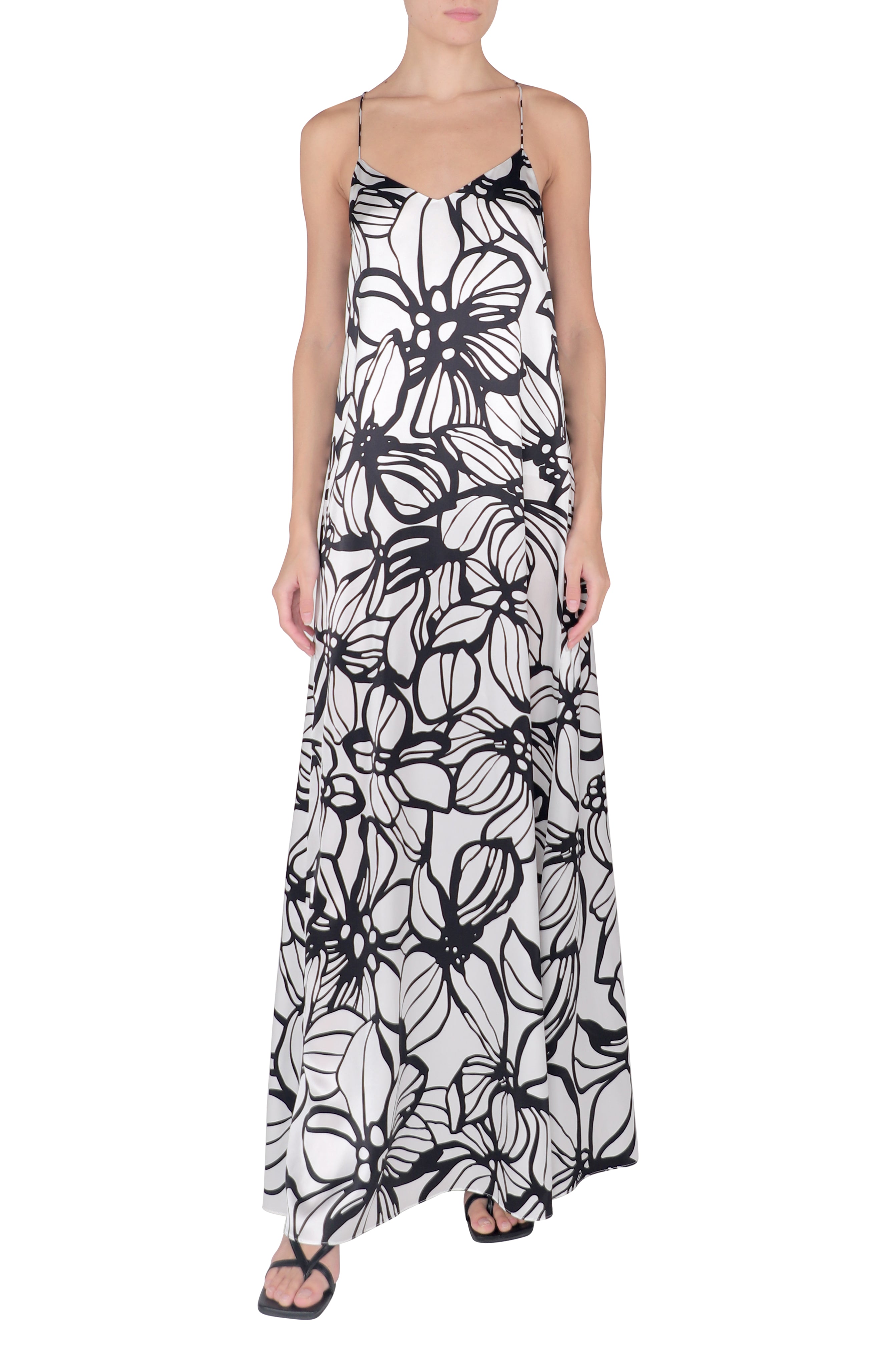 Printed Silk Satin Sun Dress