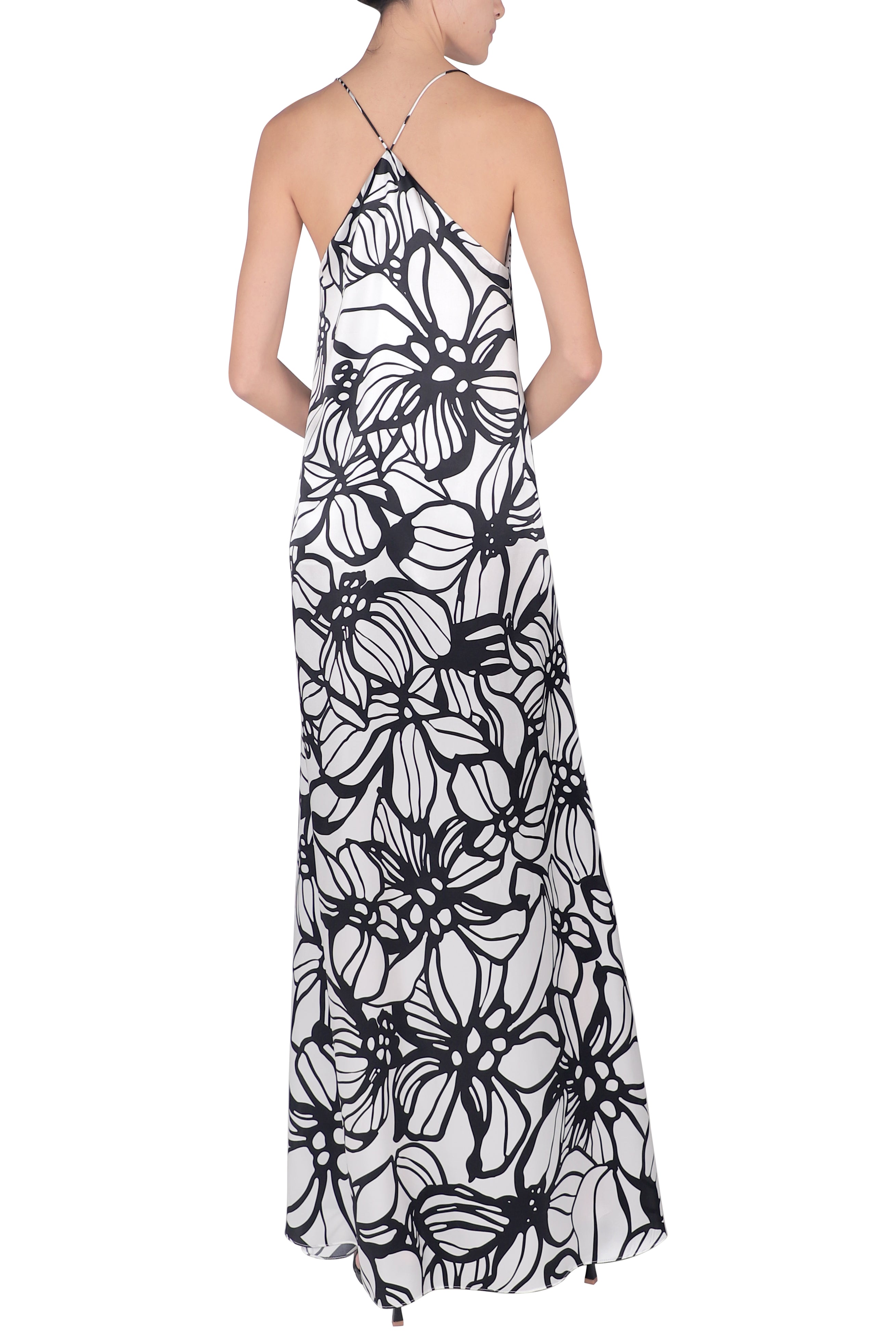 Printed Silk Satin Sun Dress