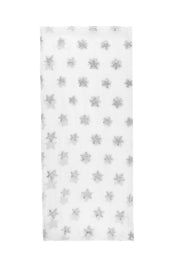 White Silver Star Short Scarf