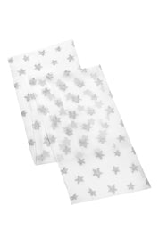 White Silver Star Short Scarf