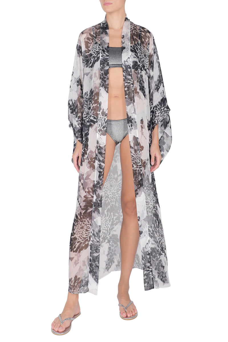 Printed Silk Chiffon Kimono