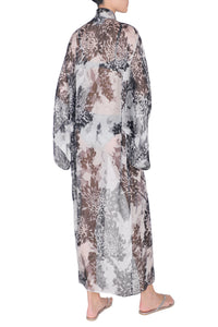 Printed Silk Chiffon Kimono