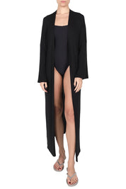 Straight Long Silk Blend Cardigan