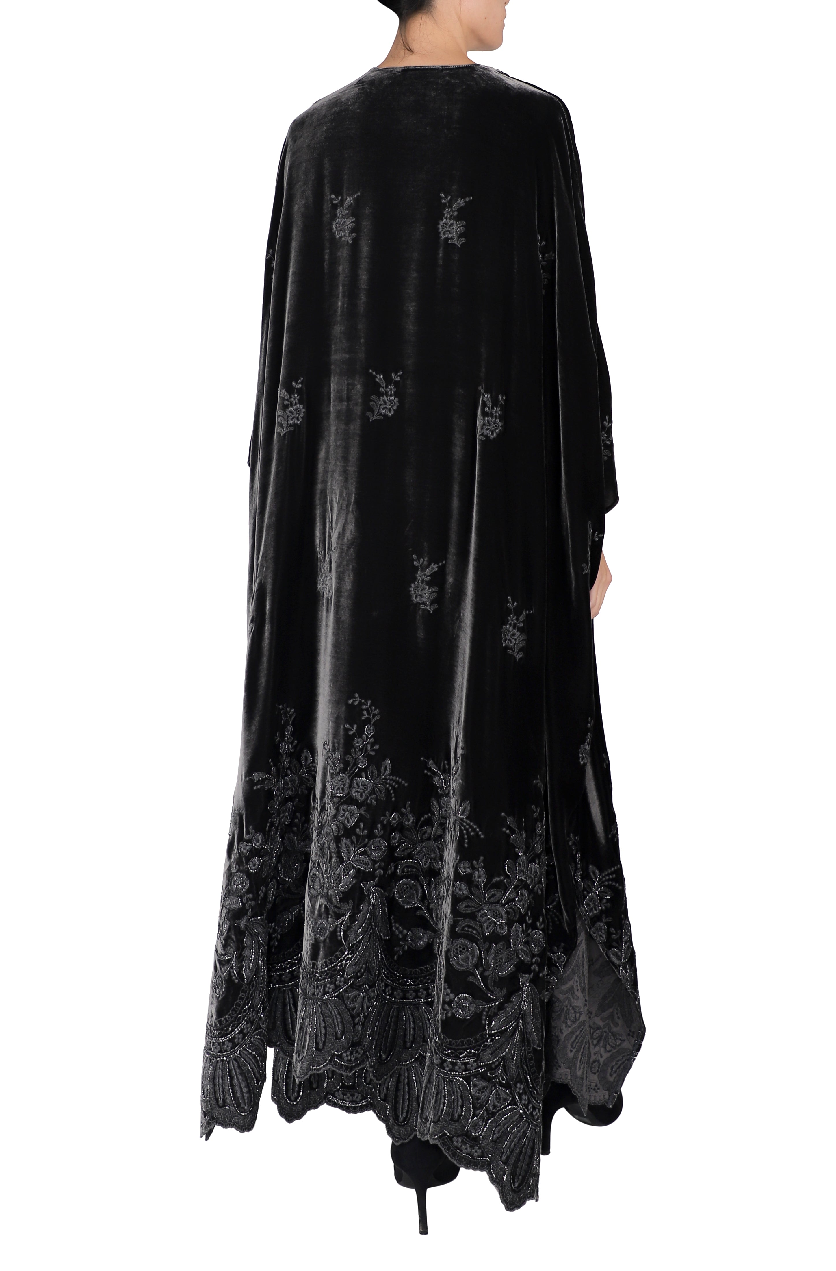 Embroidered Velour Cover Up