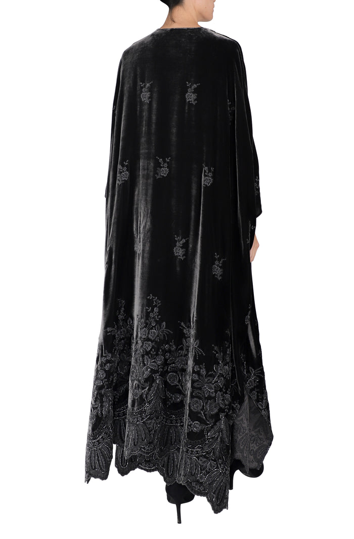 Embroidered Velvet Cover Up