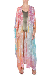 Metallic Flower Cover Up with Tassels