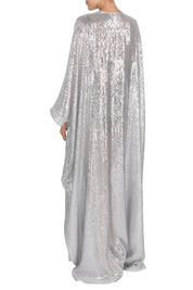 Metallic Silk Cover Up with Tassels